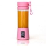 Electric Fruit Juicer Handheld Smoothie Maker Blender Juice Cup Pink