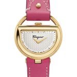 Ferragamo Women's Swiss Buckle Diamond Accent Fuchsia Leather Strap Watch