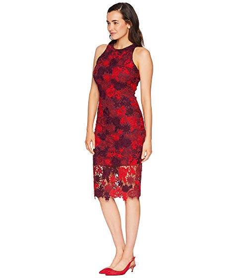 ALEXIA ADMOR Floral Lace Midi Dress ...