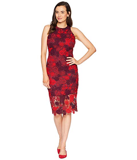 ALEXIA ADMOR Floral Lace Midi Dress ...