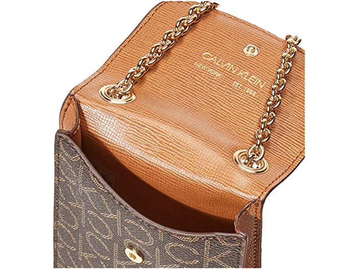 Calvin Klein Signature Hailey Tote - Brown Khaki Logo