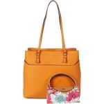 Daria Solid Tote w/ Packable Nylon Satchel