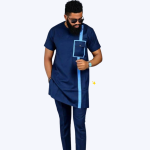 Royal Blue African Dashiki Suit