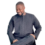 Blue Black Stripe Kaftan