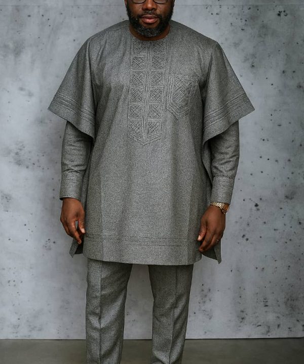 Premium Grey African Senator Wear – Sophisticated Modern Style