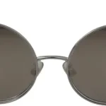 Dolce & Gabbana Silver Plated Round Gray Lenses Women Sunglasses