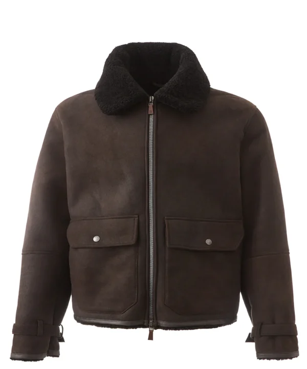 Lardini Brown Lambskin Jackets & Coat