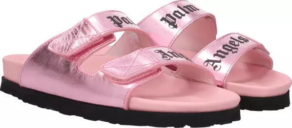 Palm Angels Pink Leather Slippers Sandals - Image 3