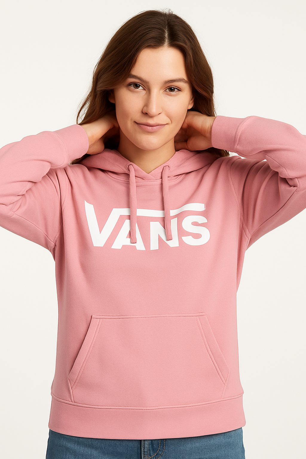 Vans Pink Hoodie Cotton Women Sweater - Image 2